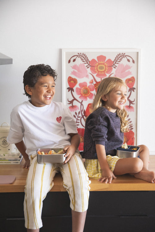 Fiambrera Smiley Bento de Acero Inoxidable Compartimentos Extraíbles